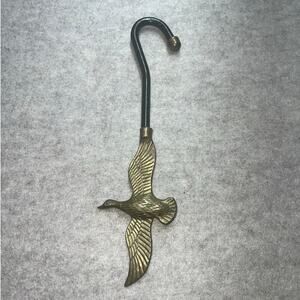 Vintage Flying Duck Brass Hook Cane Topper Handle Hunting Decor